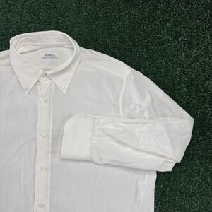 Fray Per Stanley Korshak Men's Corduroy Long Sleeve Button Shirt Large White